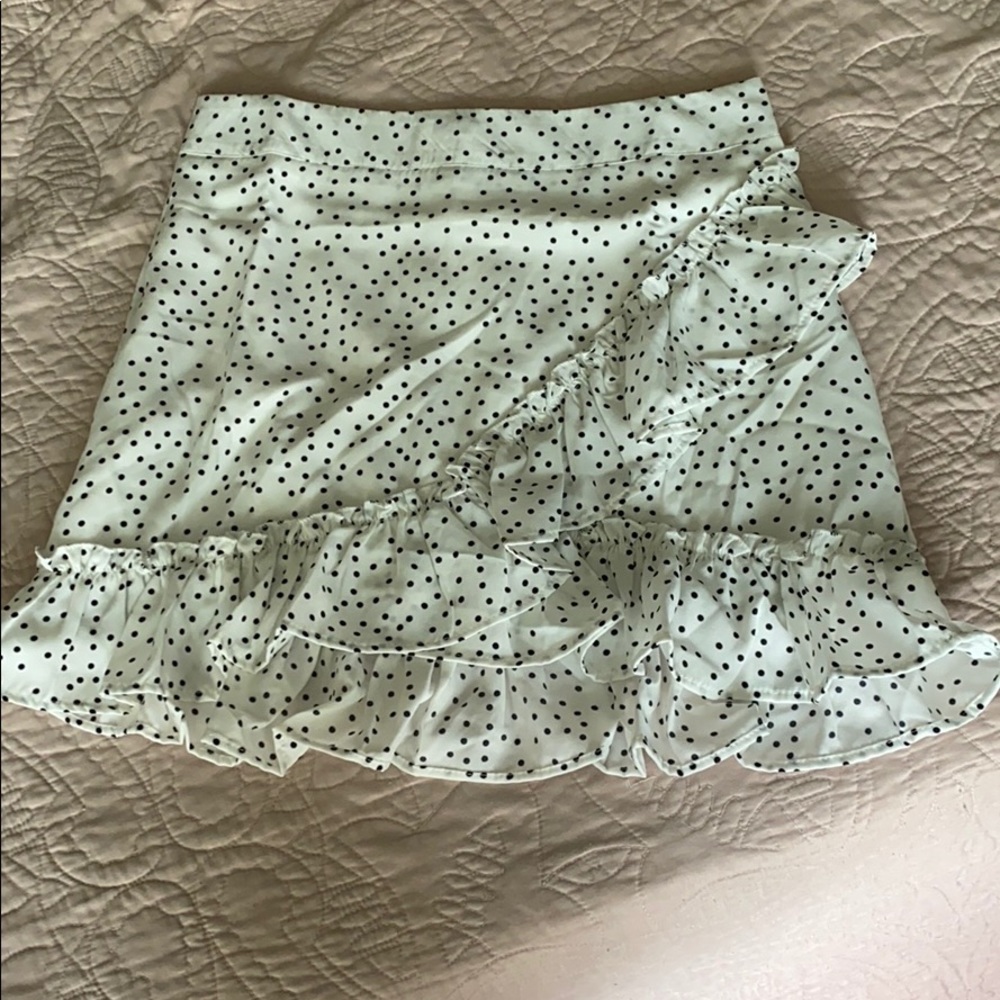 SHEIN White & Black polka dot skirt